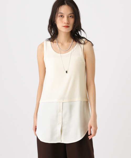 Elura（エルーラ）の「レイヤードアソートタンク/656426（タンクトップ・レディース・グレー/ブラウン/ホワイト×ホワイト/ホワイト×ブルー・FREE）」の10枚目の写真