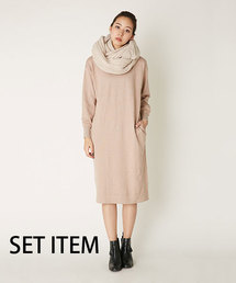 MOUSSY | KNIT ONEPIECE×SNOOD SET(ワンピース)