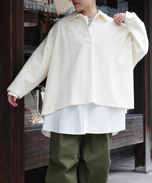 JOURNAL STANDARD LUXE（ジャーナルスタンダード　ラックス）の「ブリスターニットプルオーバー（Tシャツ/カットソー・レディース・ホワイト×ホワイト/ブラック・FREE）」の2枚目の写真