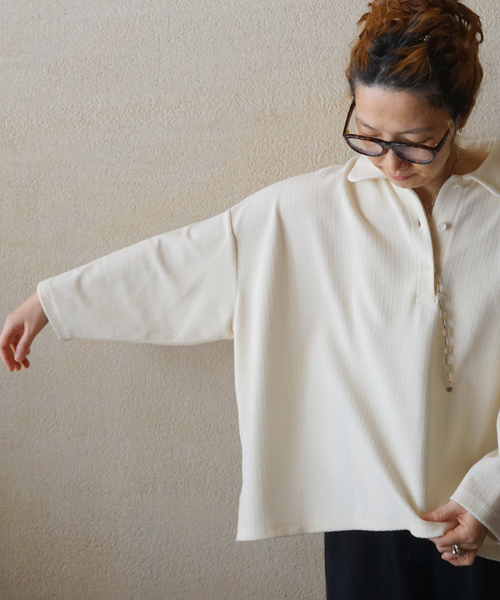 JOURNAL STANDARD LUXE（ジャーナルスタンダード　ラックス）の「ブリスターニットプルオーバー（Tシャツ/カットソー・レディース・ホワイト×ホワイト/ブラック・FREE）」の13枚目の写真