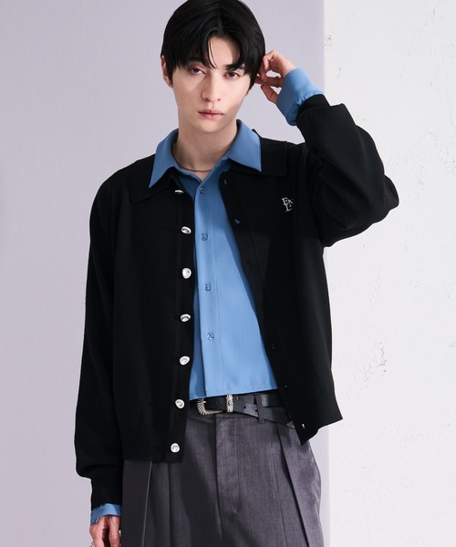 Ellno Loset（エルノロゼット）の「アソートポロニットカーディガン（カーディガン/ボレロ・メンズ・ブラック/ブラック系その他・LARGE/MEDIUM/SMALL）」の11枚目の写真