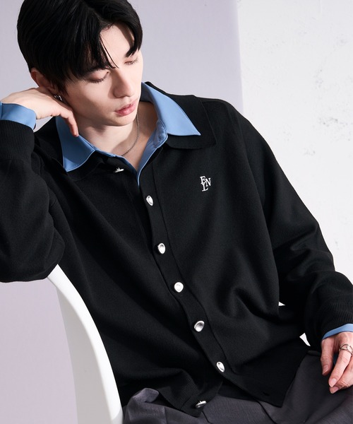 Ellno Loset（エルノロゼット）の「アソートポロニットカーディガン（カーディガン/ボレロ・メンズ・ブラック/ブラック系その他・LARGE/MEDIUM/SMALL）」の6枚目の写真