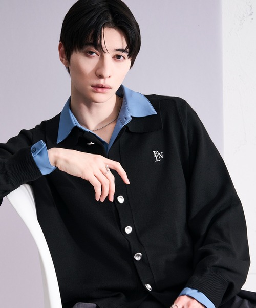 Ellno Loset（エルノロゼット）の「アソートポロニットカーディガン（カーディガン/ボレロ・メンズ・ブラック/ブラック系その他・LARGE/MEDIUM/SMALL）」の5枚目の写真