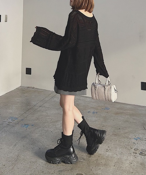 PAGEBOY（ページボーイ）の「クロシェライクニットプルオーバー（ニット/セーター・レディース・オフホワイト/ブルー/ブラック・FREE）」の15枚目の写真