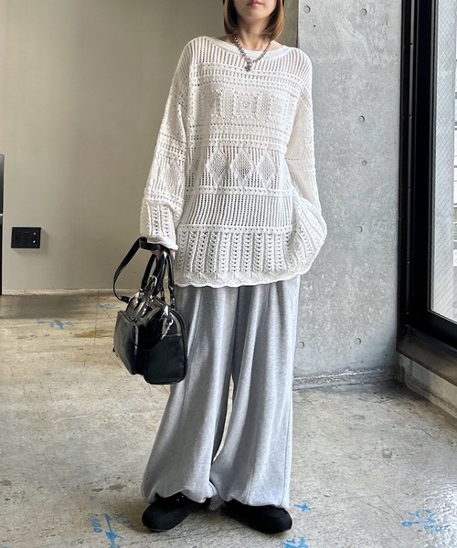 PAGEBOY（ページボーイ）の「クロシェライクニットプルオーバー（ニット/セーター・レディース・オフホワイト/ブルー/ブラック・FREE）」の8枚目の写真