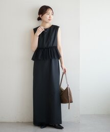 セール】【オケージョン】フロッキードットベロア切替ワンピース