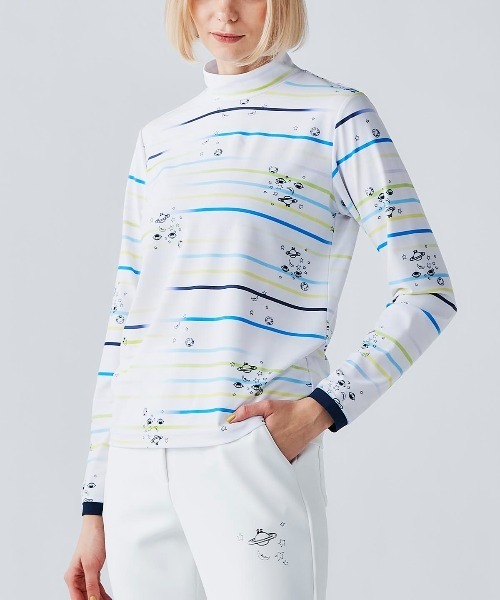 Picone CLUB(ピッコーネクラブ)の「マルチボーダー総柄プルオーバー(Tシャツ/カットソー・レディース・ブルー/グレー/オレンジ・9号/11号/13号)」の11枚目の写真