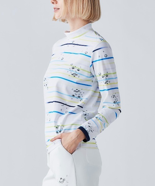 Picone CLUB(ピッコーネクラブ)の「マルチボーダー総柄プルオーバー(Tシャツ/カットソー・レディース・ブルー/グレー/オレンジ・9号/11号/13号)」の12枚目の写真