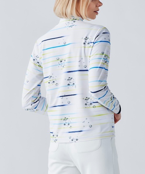 Picone CLUB(ピッコーネクラブ)の「マルチボーダー総柄プルオーバー(Tシャツ/カットソー・レディース・ブルー/グレー/オレンジ・9号/11号/13号)」の14枚目の写真