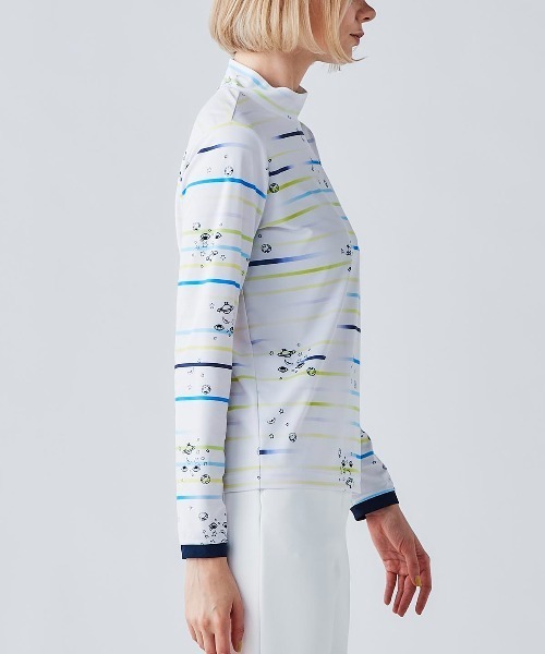 Picone CLUB(ピッコーネクラブ)の「マルチボーダー総柄プルオーバー(Tシャツ/カットソー・レディース・ブルー/グレー/オレンジ・9号/11号/13号)」の15枚目の写真