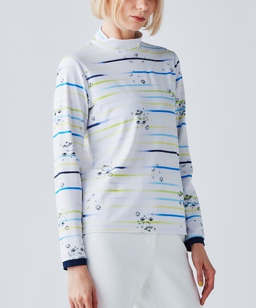 Picone CLUB(ピッコーネクラブ)の「マルチボーダー総柄プルオーバー(Tシャツ/カットソー・レディース・ブルー/グレー/オレンジ・9号/11号/13号)」の16枚目の写真