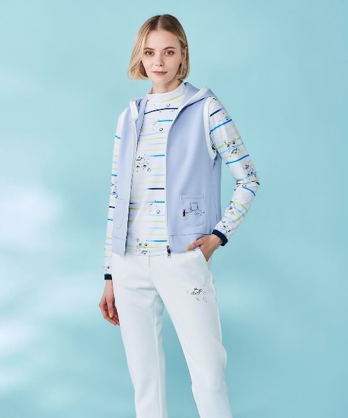 Picone CLUB(ピッコーネクラブ)の「マルチボーダー総柄プルオーバー(Tシャツ/カットソー・レディース・ブルー/グレー/オレンジ・9号/11号/13号)」の17枚目の写真