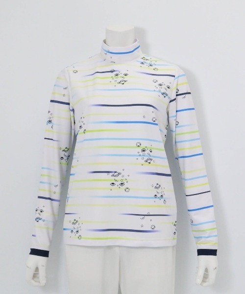 Picone CLUB(ピッコーネクラブ)の「マルチボーダー総柄プルオーバー(Tシャツ/カットソー・レディース・ブルー/グレー/オレンジ・9号/11号/13号)」の6枚目の写真