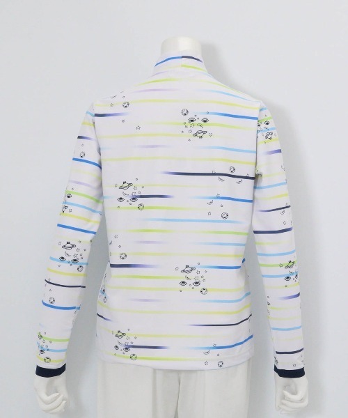 Picone CLUB(ピッコーネクラブ)の「マルチボーダー総柄プルオーバー(Tシャツ/カットソー・レディース・ブルー/グレー/オレンジ・9号/11号/13号)」の7枚目の写真