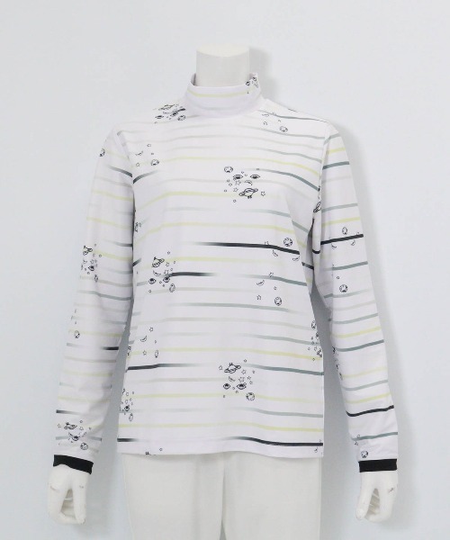 Picone CLUB(ピッコーネクラブ)の「マルチボーダー総柄プルオーバー(Tシャツ/カットソー・レディース・ブルー/グレー/オレンジ・9号/11号/13号)」の8枚目の写真