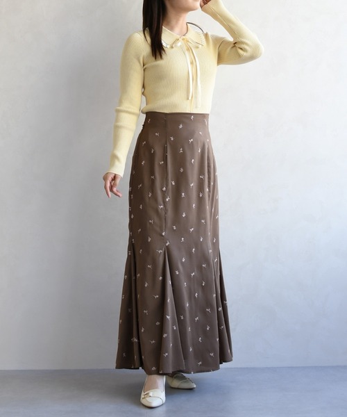 31 Sons de mode（トランテアン　ソン　ドゥ　モード）の「2026春夏新作 刺繍マーメイドスカート（スカート・レディース・モカ/イエロー/アイボリー・M/S）」の16枚目の写真