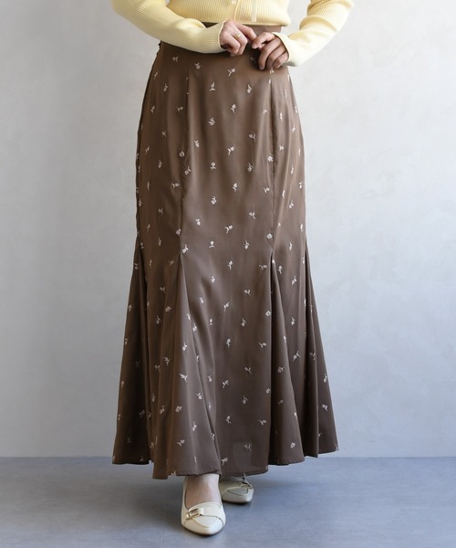 31 Sons de mode（トランテアン　ソン　ドゥ　モード）の「2026春夏新作 刺繍マーメイドスカート（スカート・レディース・モカ/イエロー/アイボリー・M/S）」の13枚目の写真