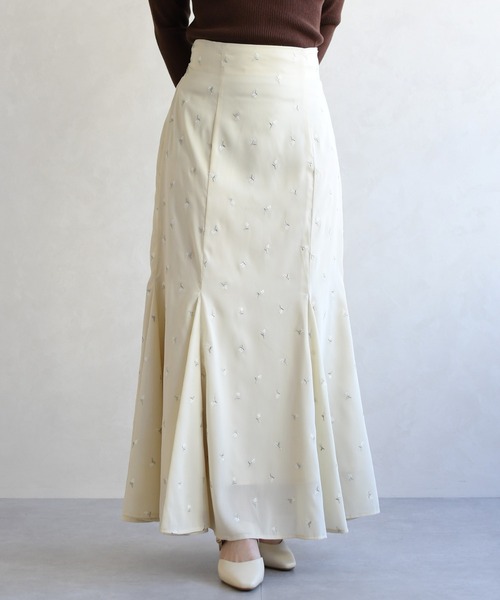 31 Sons de mode（トランテアン　ソン　ドゥ　モード）の「2026春夏新作 刺繍マーメイドスカート（スカート・レディース・モカ/イエロー/アイボリー・M/S）」の9枚目の写真