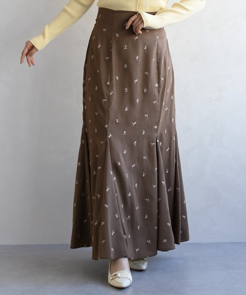 31 Sons de mode（トランテアン　ソン　ドゥ　モード）の「2026春夏新作 刺繍マーメイドスカート（スカート・レディース・モカ/イエロー/アイボリー・M/S）」の12枚目の写真