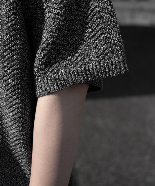 RUUBON（ルーボン）の「【RUUBON】herringbone knit polo shirt /ヘリンボーンニットポロシャツ（ポロシャツ・メンズ・ブラック/グレー・L/M/S）」の12枚目の写真
