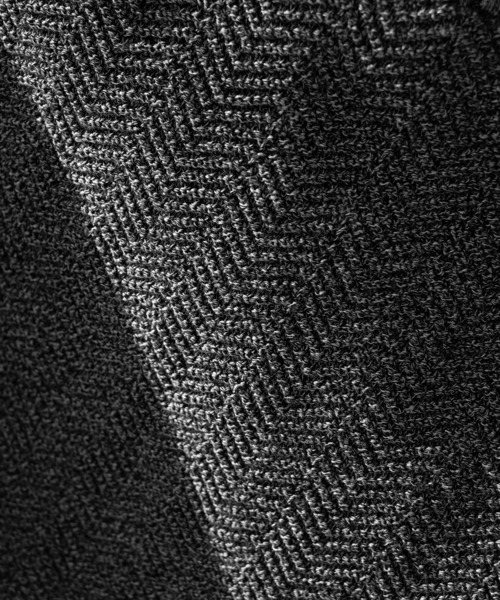 RUUBON（ルーボン）の「【RUUBON】herringbone knit polo shirt /ヘリンボーンニットポロシャツ（ポロシャツ・メンズ・ブラック/グレー・L/M/S）」の15枚目の写真
