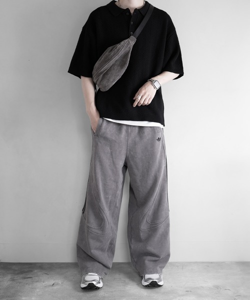 RUUBON（ルーボン）の「【RUUBON】herringbone knit polo shirt /ヘリンボーンニットポロシャツ（ポロシャツ・メンズ・ブラック/グレー・L/M/S）」の20枚目の写真