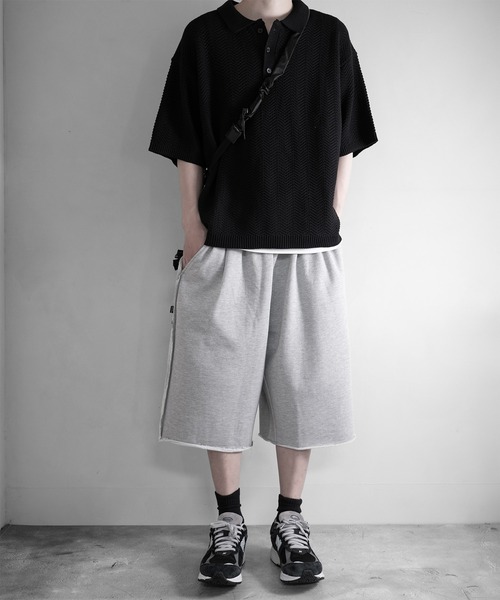 RUUBON（ルーボン）の「【RUUBON】herringbone knit polo shirt /ヘリンボーンニットポロシャツ（ポロシャツ・メンズ・ブラック/グレー・L/M/S）」の21枚目の写真