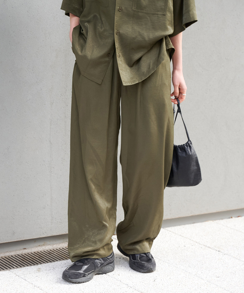 OUTDOOR PRODUCTS(アウトドアプロダクツ)の「ヴィンテージサテンタンブラーイージーパンツ(スラックス・レディース・カーキ/ネイビー・36/38)」の10枚目の写真