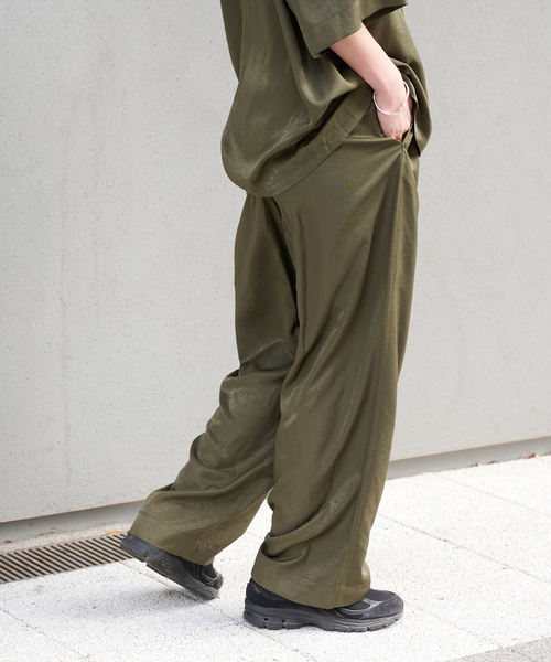 OUTDOOR PRODUCTS(アウトドアプロダクツ)の「ヴィンテージサテンタンブラーイージーパンツ(スラックス・レディース・カーキ/ネイビー・36/38)」の13枚目の写真