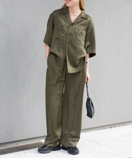 OUTDOOR PRODUCTS(アウトドアプロダクツ)の「ヴィンテージサテンタンブラーイージーパンツ(スラックス・レディース・カーキ/ネイビー・36/38)」の14枚目の写真