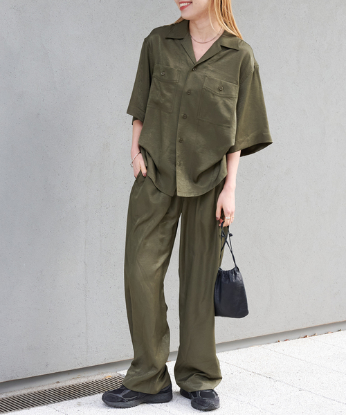 OUTDOOR PRODUCTS(アウトドアプロダクツ)の「ヴィンテージサテンタンブラーイージーパンツ(スラックス・レディース・カーキ/ネイビー・36/38)」の16枚目の写真