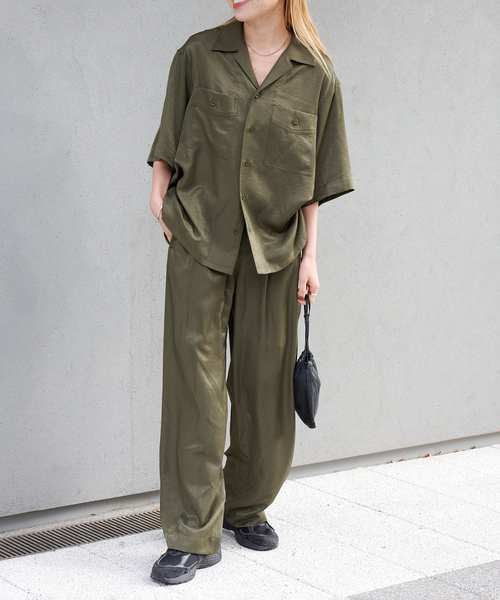 OUTDOOR PRODUCTS(アウトドアプロダクツ)の「ヴィンテージサテンタンブラーイージーパンツ(スラックス・レディース・カーキ/ネイビー・36/38)」の18枚目の写真