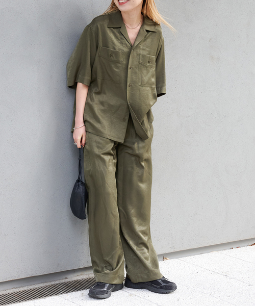 OUTDOOR PRODUCTS(アウトドアプロダクツ)の「ヴィンテージサテンタンブラーイージーパンツ(スラックス・レディース・カーキ/ネイビー・36/38)」の19枚目の写真