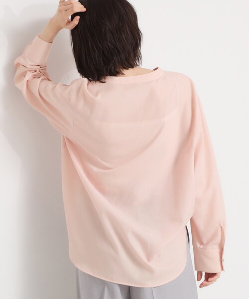 THE SHOP TK （ザ ショップ ティーケー ）の「【刻みネックですっきり見え】Wポケット金ボタンシャツ（シャツ/ブラウス・レディース・ピンク系/スミクロ/アイボリー/ライトブルー・12/14/13）」の10枚目の写真