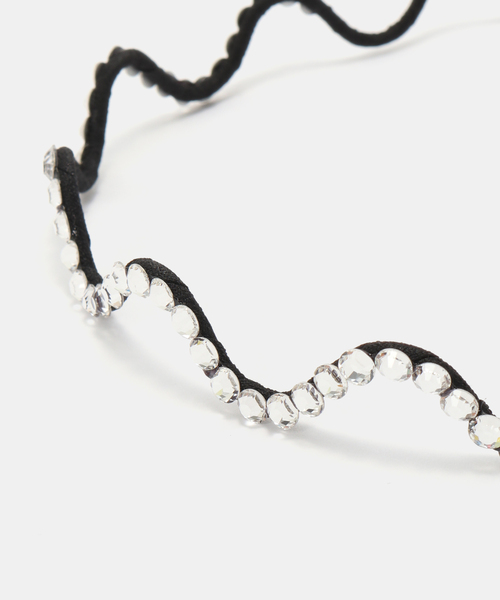 IENA(イエナ)の「SCHO/ショー CRYSTAL WAVE HAIRBAND ヘアバンド FW23-HB-ARIEL-CRST-T(カチューシャ・レディース・ブラック・FREE)」の3枚目の写真