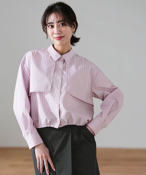 ANY SIS(エニィスィス)の「クロップドヨークハオリ シャツ(シャツ/ブラウス・レディース・スカイブルー系1/ホワイト系1/ライラック系1・MEDIUM)」の21枚目の写真