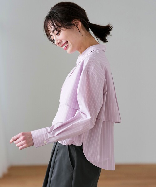 ANY SIS(エニィスィス)の「クロップドヨークハオリ シャツ(シャツ/ブラウス・レディース・スカイブルー系1/ホワイト系1/ライラック系1・MEDIUM)」の20枚目の写真