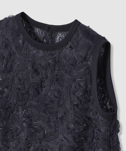 ANAYI（アナイ）の「チュールコードレース プルオーバー（ニット/セーター・レディース・ホワイト/ネイビー・36/38）」の12枚目の写真