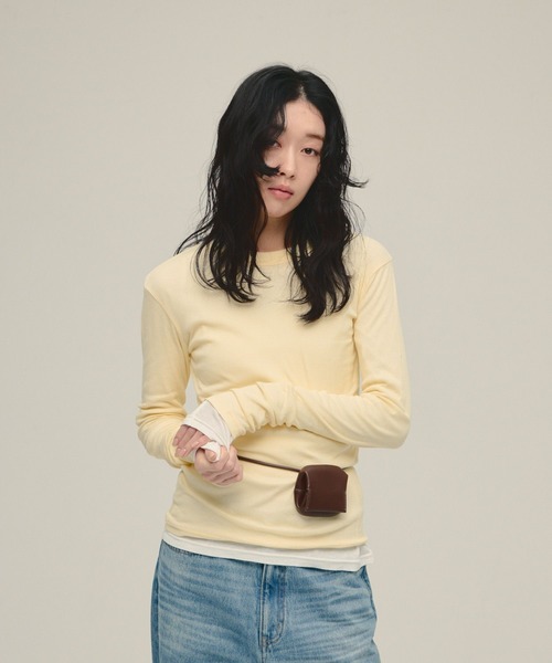 eL（エル）の「【eL】Sheer Fit Rib LS TEE/645544（Tシャツ/カットソー・レディース・イエロー・FREE）」の10枚目の写真
