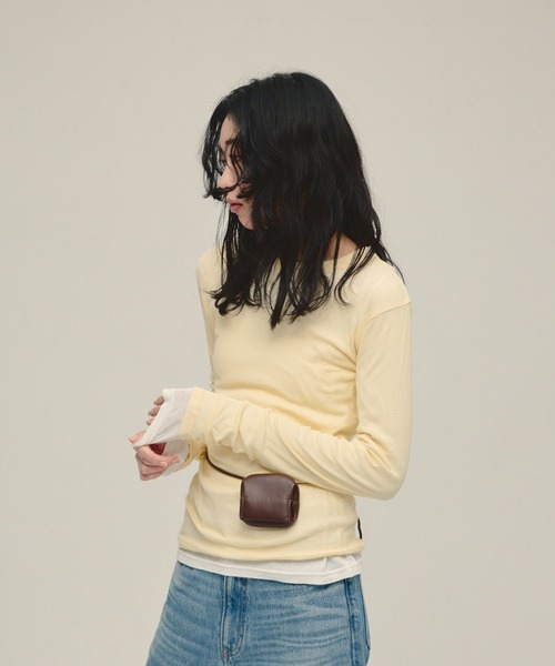 eL（エル）の「【eL】Sheer Fit Rib LS TEE/645544（Tシャツ/カットソー・レディース・イエロー・FREE）」の9枚目の写真