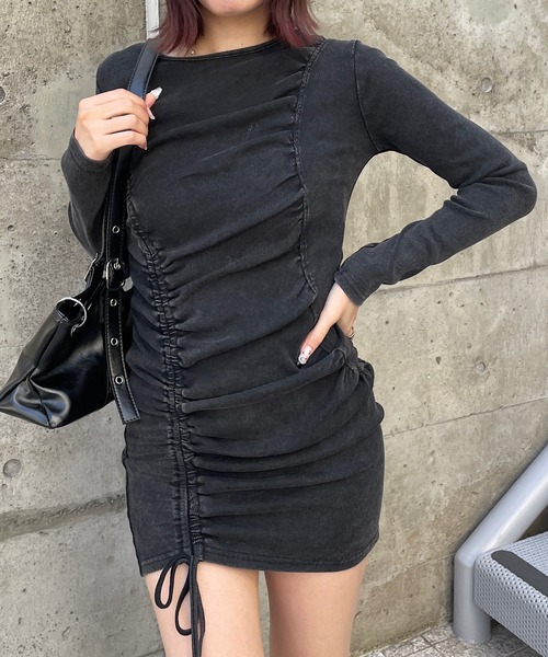 ROGER AND RAW（ロジャーアンドロウ）の「リブシャーリングミニワンピース（ワンピース・レディース・ブラック/ベージュ・FREE）」の21枚目の写真