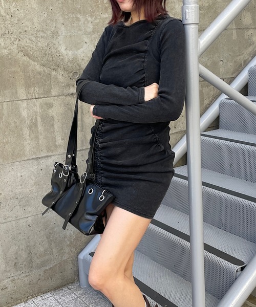 ROGER AND RAW（ロジャーアンドロウ）の「リブシャーリングミニワンピース（ワンピース・レディース・ブラック/ベージュ・FREE）」の20枚目の写真