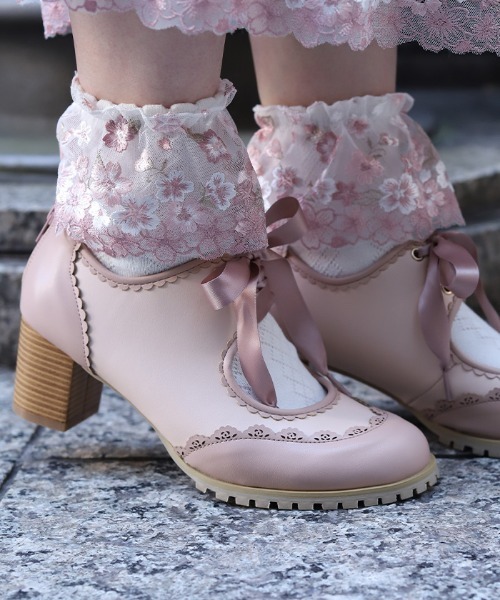 axes femme（アクシーズファム）の「甲あき配色ブーティー（パンプス・レディース・ピンク・LARGE/MEDIUM）」の5枚目の写真