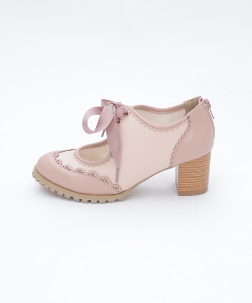 axes femme（アクシーズファム）の「甲あき配色ブーティー（パンプス・レディース・ピンク・LARGE/MEDIUM）」の6枚目の写真