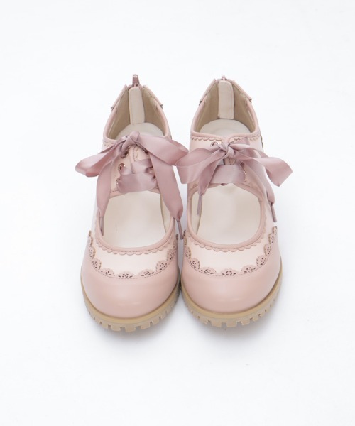 axes femme（アクシーズファム）の「甲あき配色ブーティー（パンプス・レディース・ピンク・LARGE/MEDIUM）」の4枚目の写真