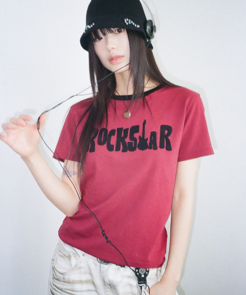 AAKAM(アーカム)の「ROCKSTAR Boucle Half Top (Red)(Tシャツ/カットソー・レディース・その他・2/1)」の3枚目の写真