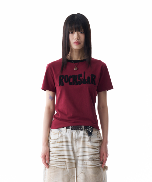 AAKAM(アーカム)の「ROCKSTAR Boucle Half Top (Red)(Tシャツ/カットソー・レディース・その他・2/1)」の4枚目の写真