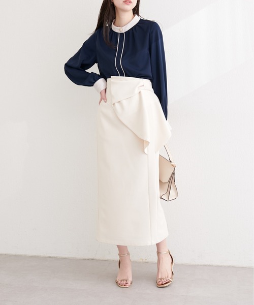 natural couture(ナチュラルクチュール)の「ニュアンスデザイン釦配色ブラウス(シャツ/ブラウス・レディース・ピンク系その他/オフホワイト/ネイビー/ベージュ・FREE)」の19枚目の写真