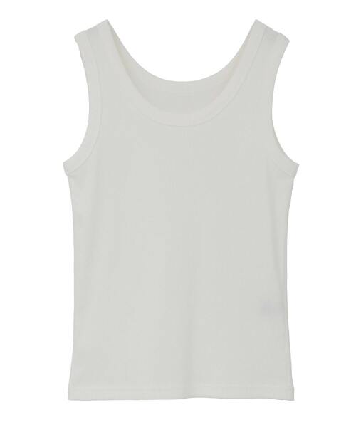 Tiara（ティアラ）の「リブタンクトップ（Tシャツ/カットソー・レディース・ホワイト/チャコールグレー/ブラック/グレー系その他・FREE）」の6枚目の写真