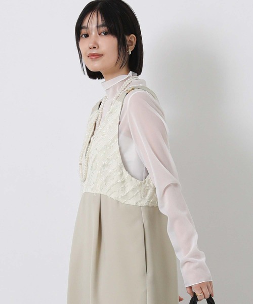 Gready Brilliant（グレディブリリアン）の「ジャガードドッキングジャンバースカート（ジャンパースカート・レディース・ブラック/ベージュ・FREE）」の8枚目の写真